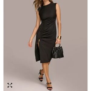 Donna Karan Women's Side-Ruched Cap-Sleeve Dress